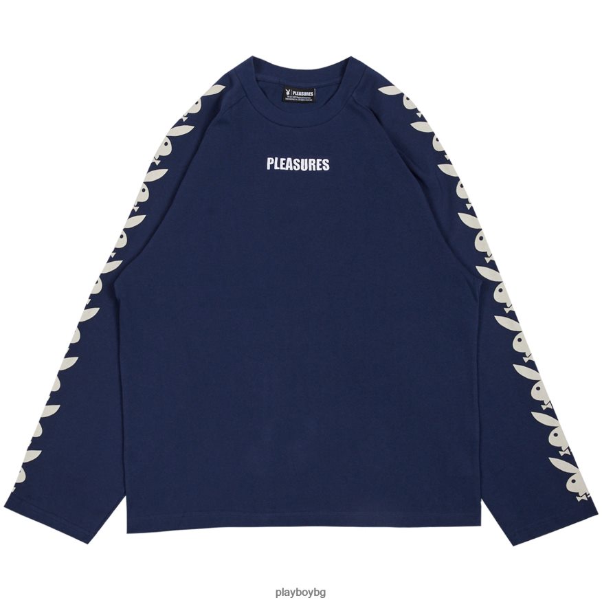 облекло бг Playboy x Pleasures мъже заешка глава реглан с дълъг ръкав военноморски флот JZ04JB177