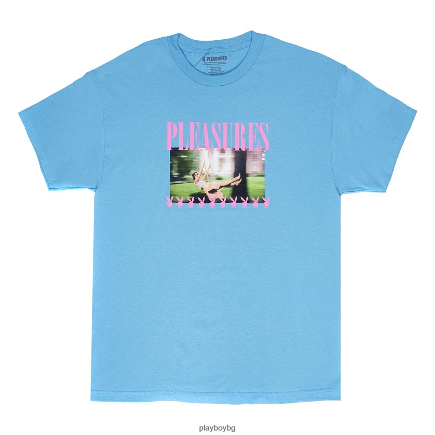 облекло бг Playboy x Pleasures мъже тениска с люлееща се плеймейтка син JZ04JB179