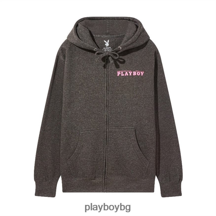облекло бг Playboy мъже август 1965 качулка с цип въглен оригинален JZ04JB439