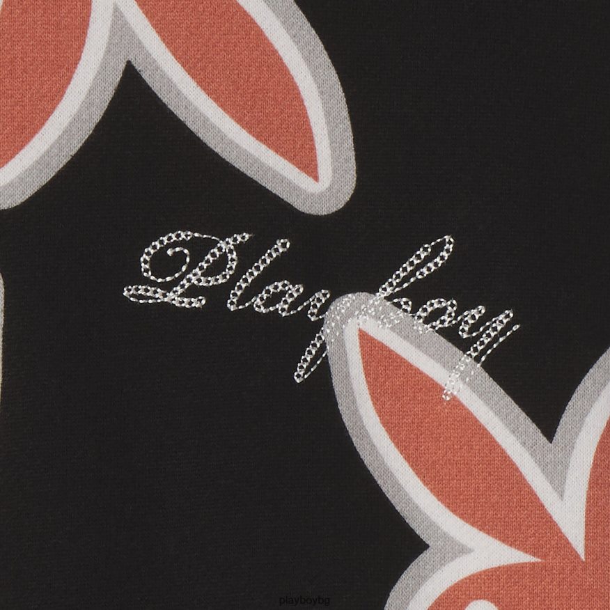 облекло бг Playboy мъже качулка с лого с повтаряща се заешка глава черен JZ04JB444