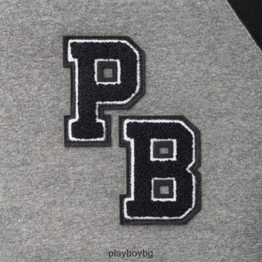 облекло бг Playboy мъже университетско деколте сиво/черно JZ04JB487