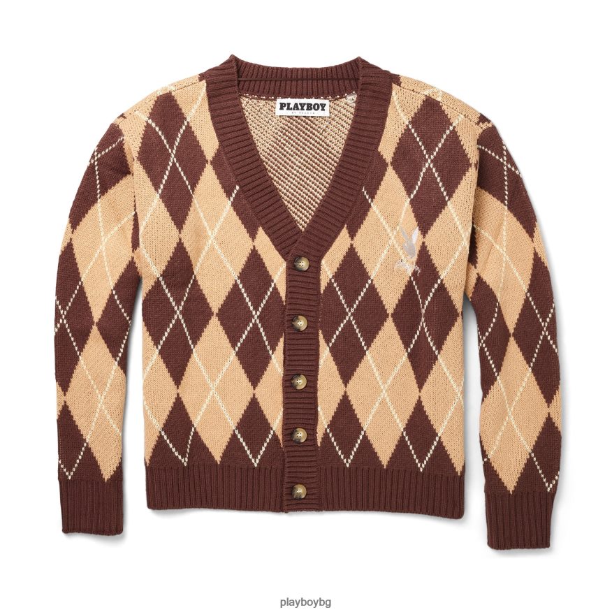 облекло бг Playboy мъже ретро жилетка от аргайл тен JZ04JB510