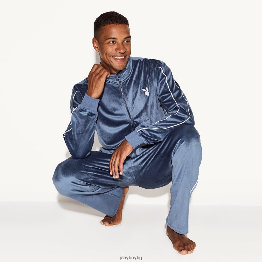 облекло бг Playboy мъже велурено яке военноморски флот JZ04JB520
