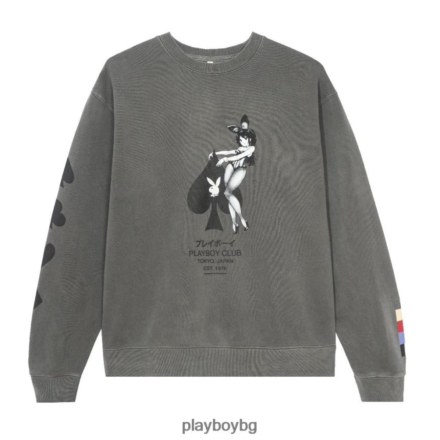 облекло бг Playboy мъже асо пика crewneck черен JZ04JB427