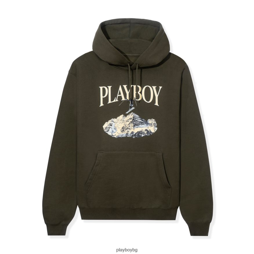 облекло бг Playboy мъже ски hoodie feat. холи кук от момичета от зимата на 1984 г маслина JZ04JB420