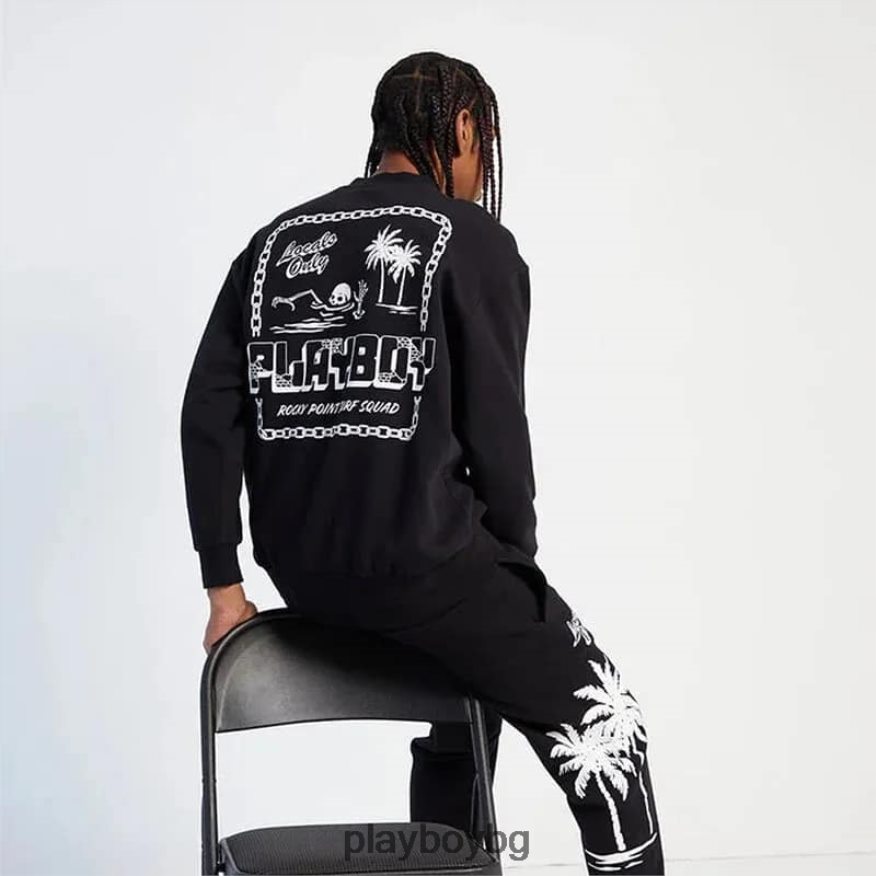 облекло бг Playboy мъже pb rocky point crewneck черен JZ04JB367