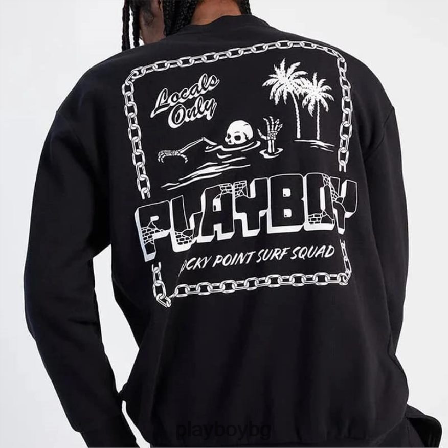 облекло бг Playboy мъже pb rocky point crewneck черен JZ04JB367