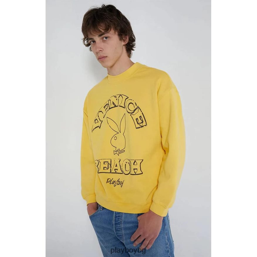 облекло бг Playboy мъже pb venice beach crewneck жълто оригинален JZ04JB368
