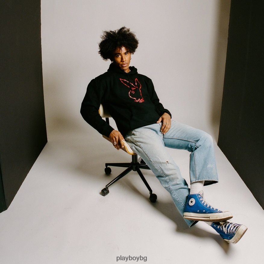 облекло бг Playboy мъже суичър с качулка със заешка глава tough love оригинален JZ04JB458