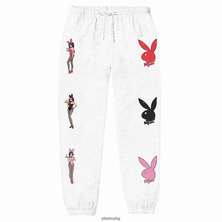 облекло бг Playboy мъже спортен панталон със зайче на Токио Клуб бяло JZ04JB581