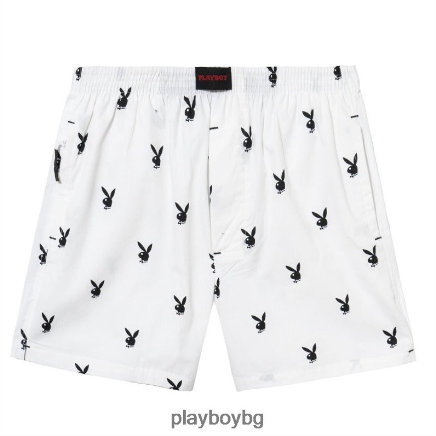 облекло бг Playboy мъже повтарящи се шорти със заешка глава бяло JZ04JB583