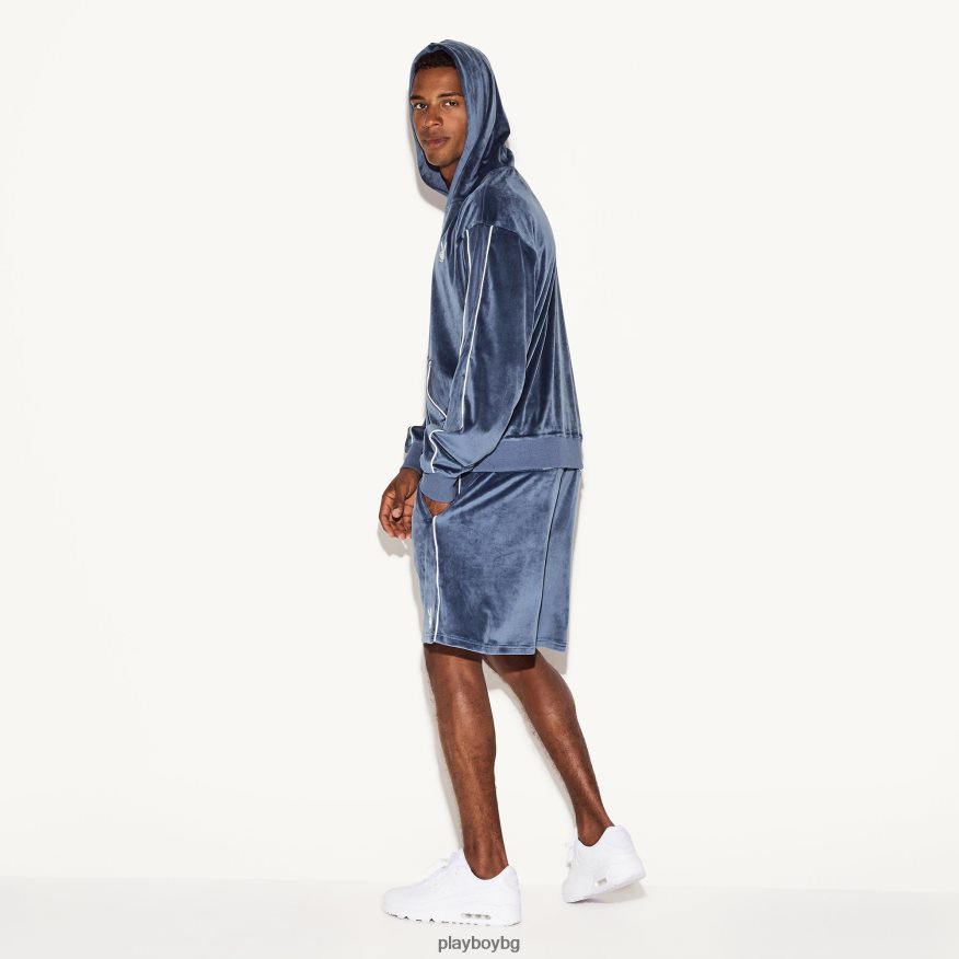 облекло бг Playboy мъже велур къс военноморски флот JZ04JB600